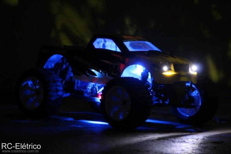 MONSTER TRUCK 1/10 ELETRICA TUNADA COM LEDS